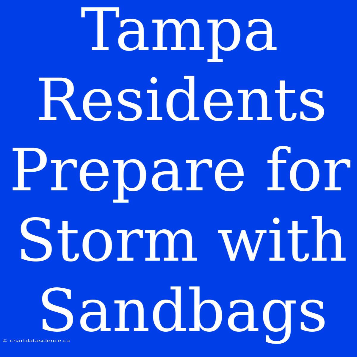 Tampa Residents Prepare For Storm With Sandbags