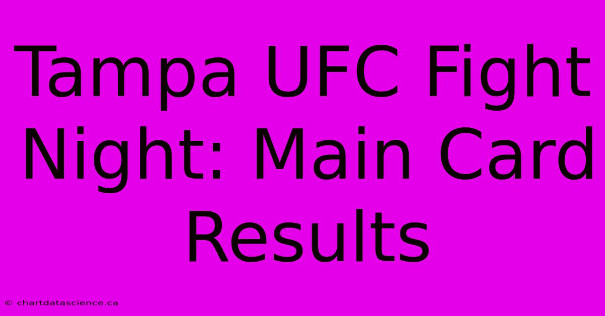 Tampa UFC Fight Night: Main Card Results