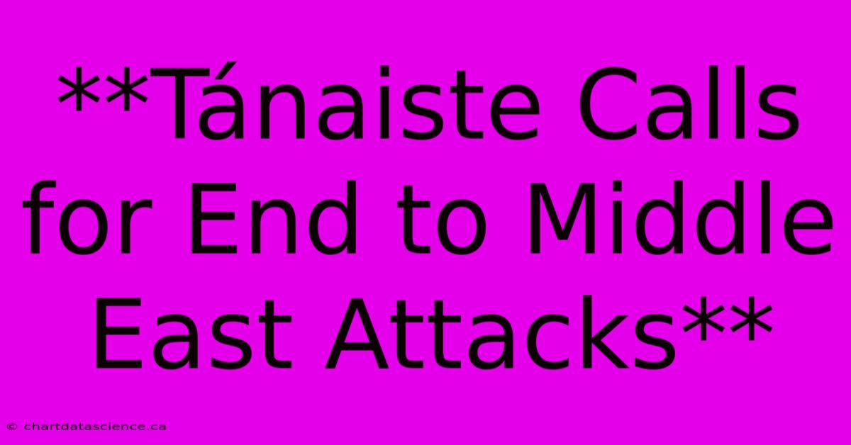 **Tánaiste Calls For End To Middle East Attacks**