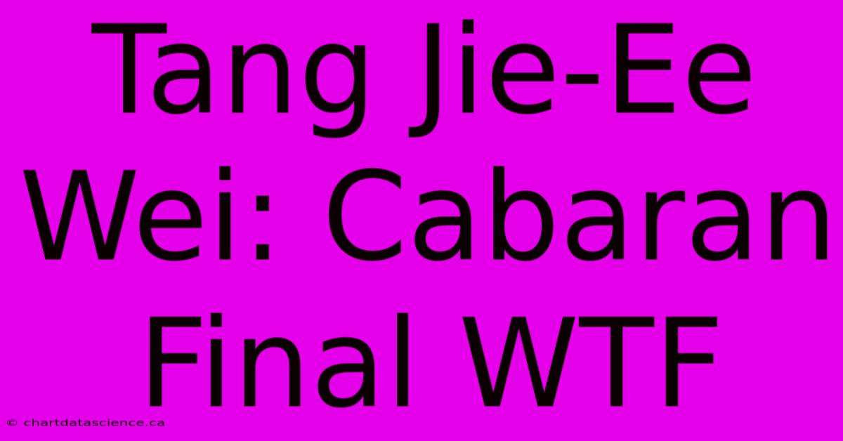 Tang Jie-Ee Wei: Cabaran Final WTF