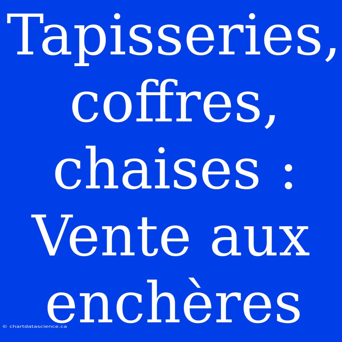 Tapisseries, Coffres, Chaises : Vente Aux Enchères