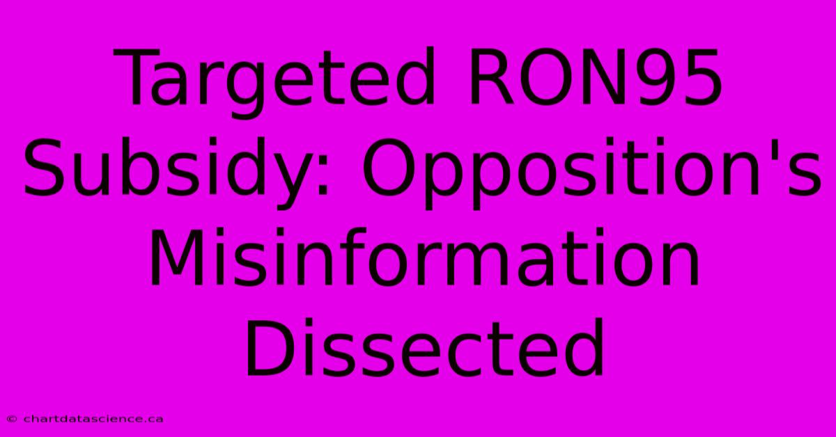 Targeted RON95 Subsidy: Opposition's Misinformation Dissected