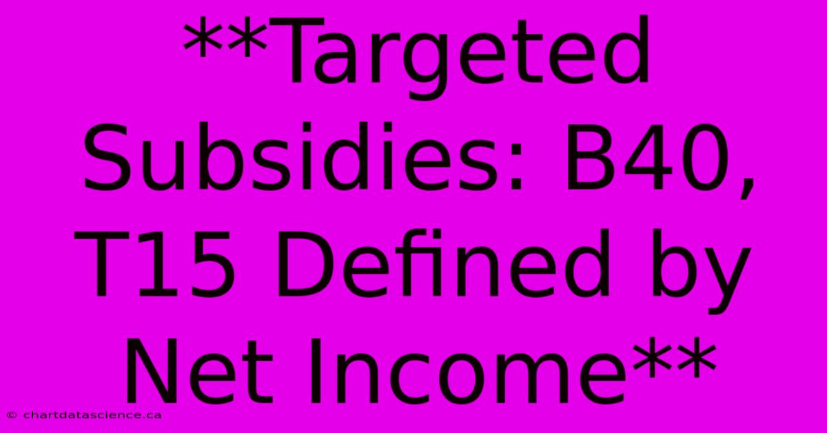 **Targeted Subsidies: B40, T15 Defined By Net Income**