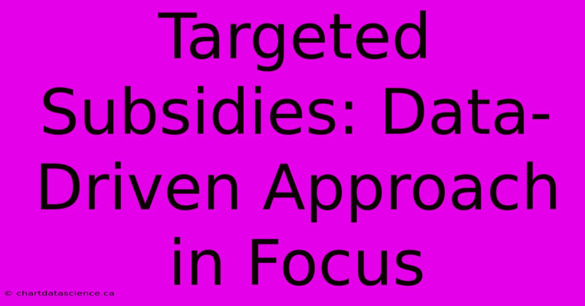 Targeted Subsidies: Data-Driven Approach In Focus