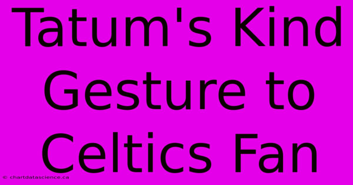 Tatum's Kind Gesture To Celtics Fan