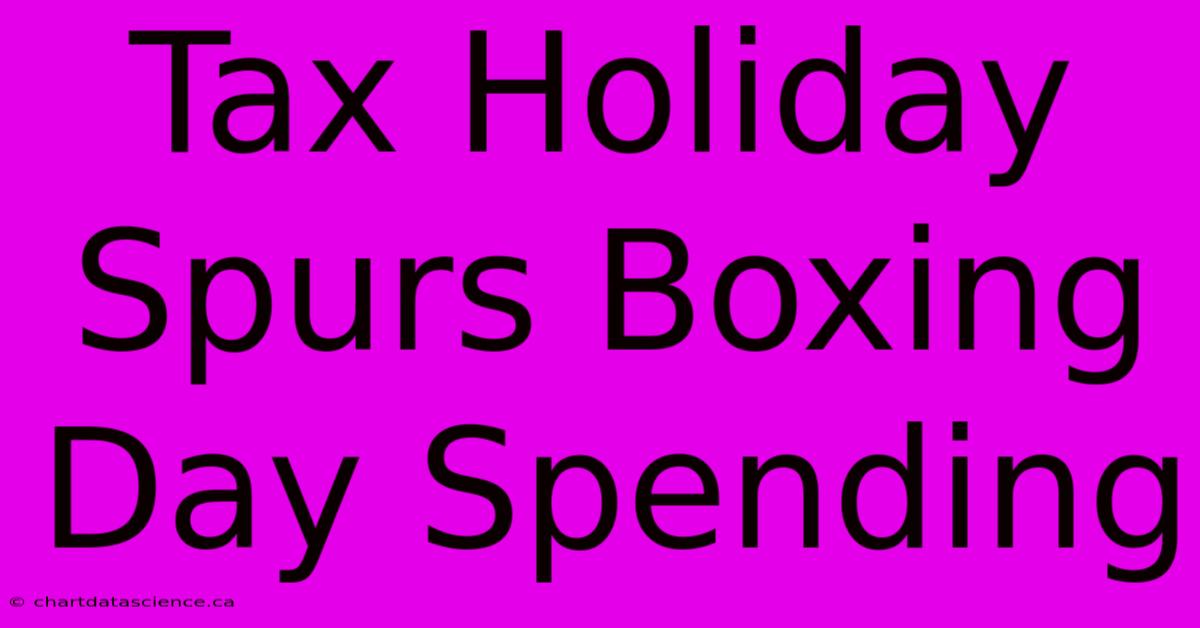 Tax Holiday Spurs Boxing Day Spending