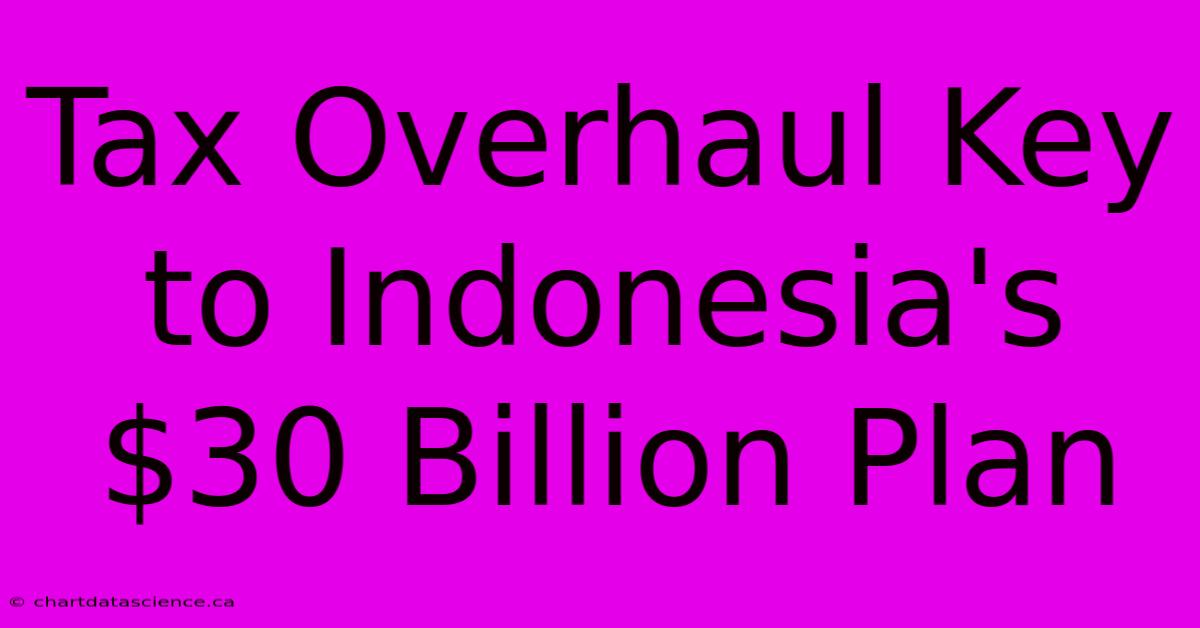 Tax Overhaul Key To Indonesia's $30 Billion Plan