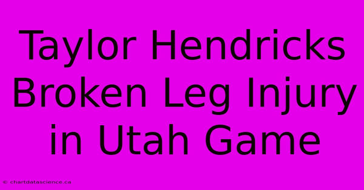 Taylor Hendricks Broken Leg Injury In Utah Game