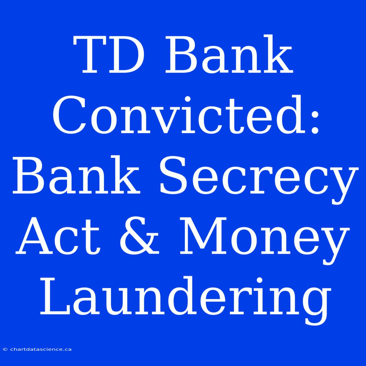 TD Bank Convicted: Bank Secrecy Act & Money Laundering