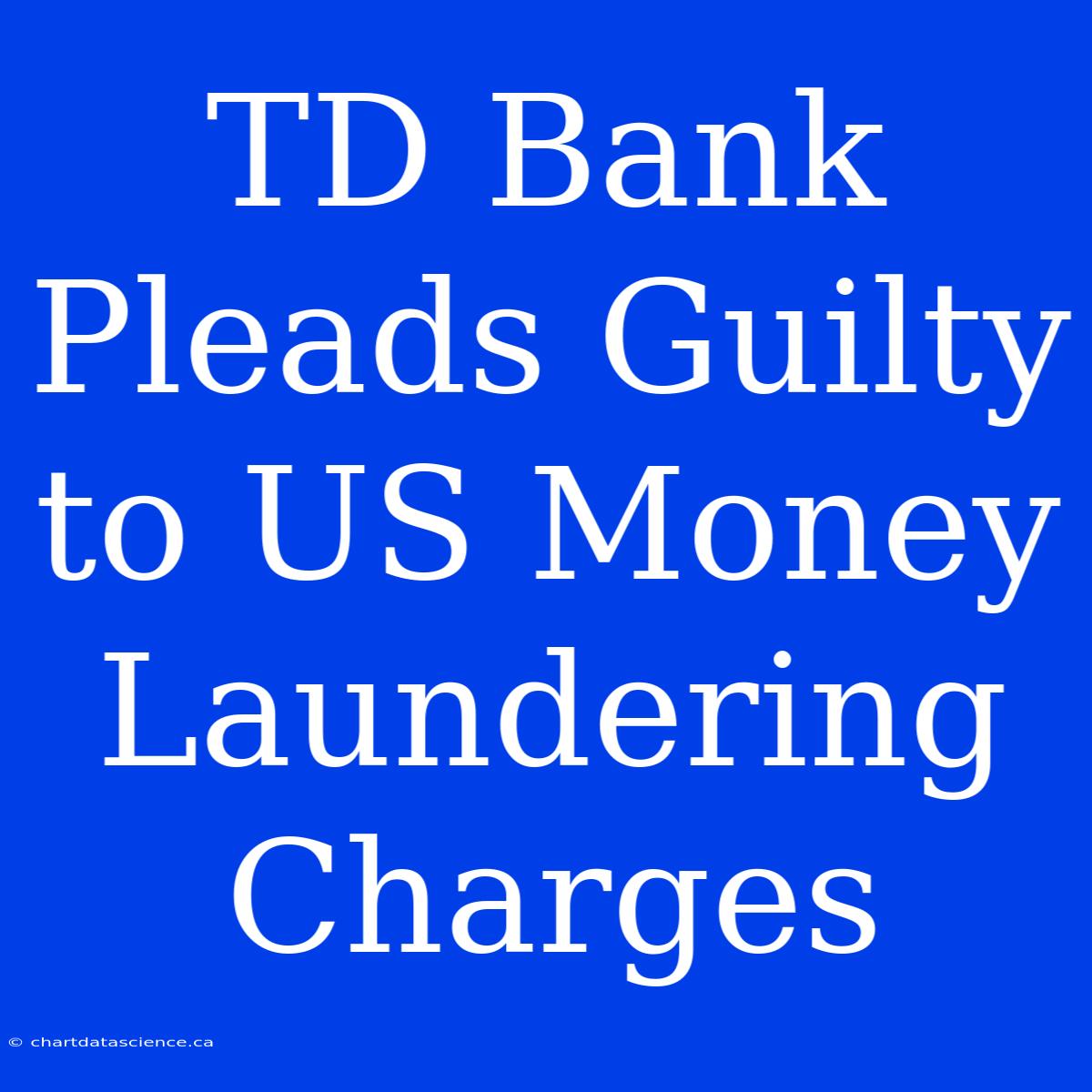 TD Bank Pleads Guilty To US Money Laundering Charges