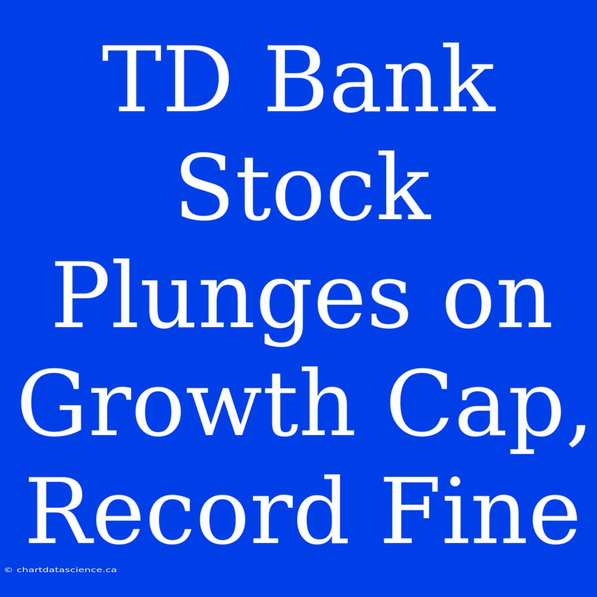 TD Bank Stock Plunges On Growth Cap, Record Fine