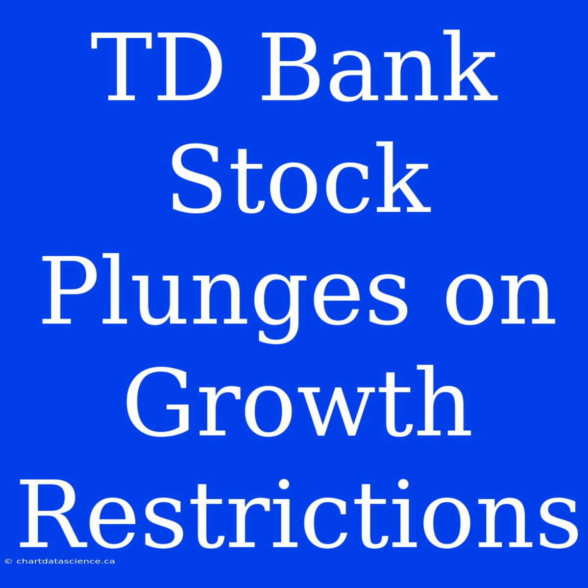 TD Bank Stock Plunges On Growth Restrictions