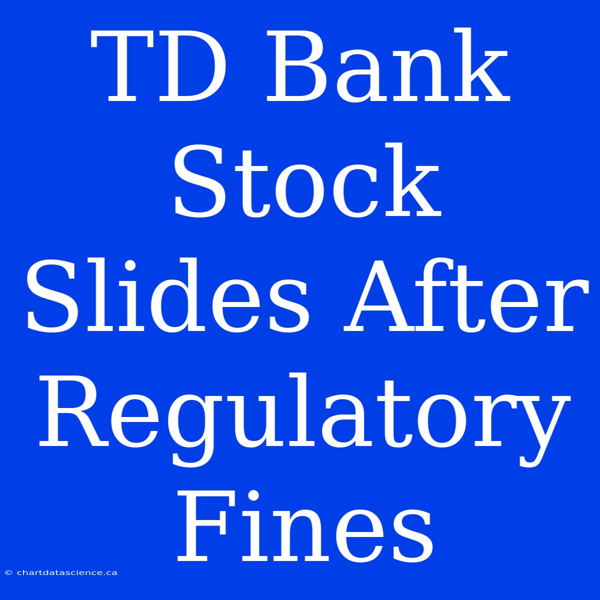 TD Bank Stock Slides After Regulatory Fines