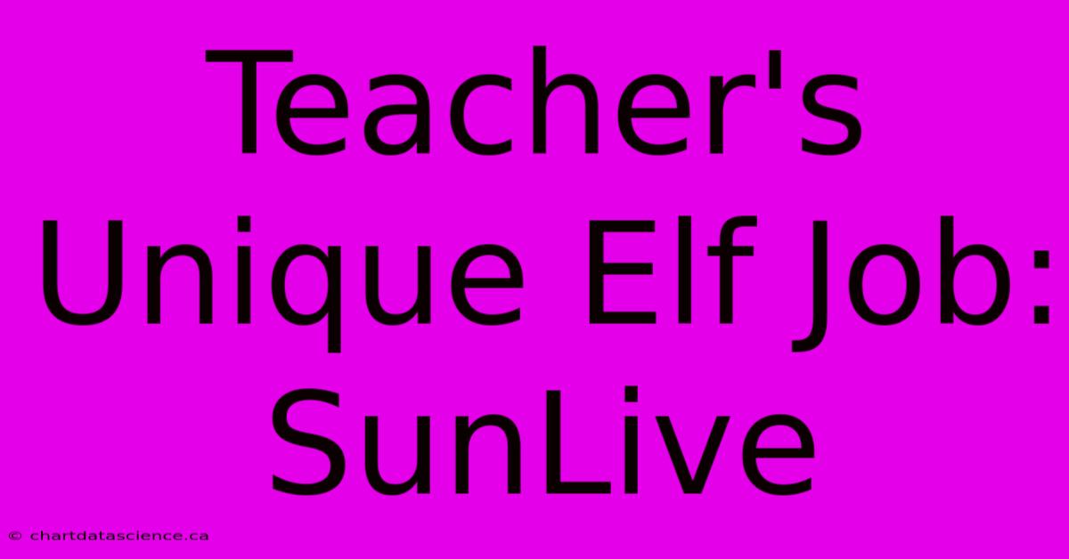 Teacher's Unique Elf Job: SunLive