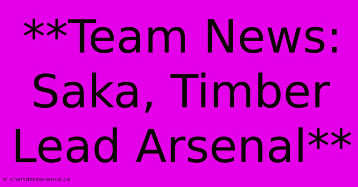 **Team News: Saka, Timber Lead Arsenal** 