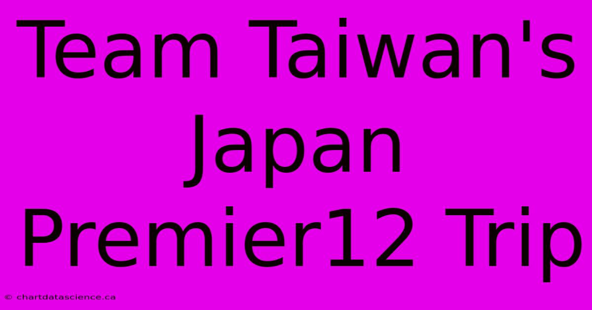 Team Taiwan's Japan Premier12 Trip