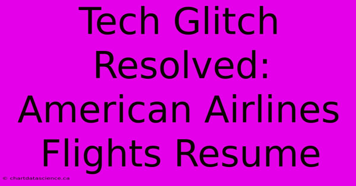 Tech Glitch Resolved: American Airlines Flights Resume