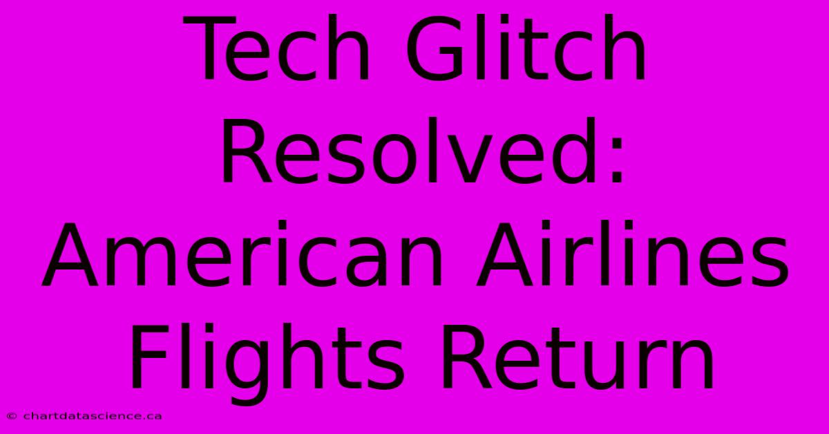 Tech Glitch Resolved: American Airlines Flights Return