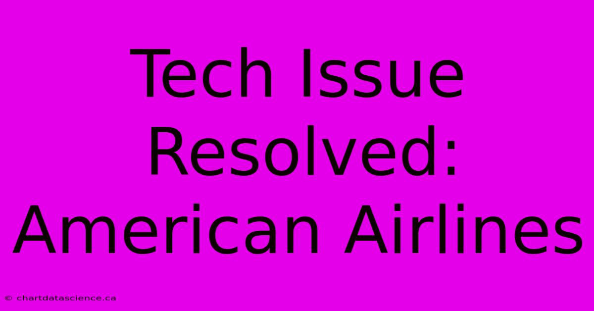 Tech Issue Resolved: American Airlines