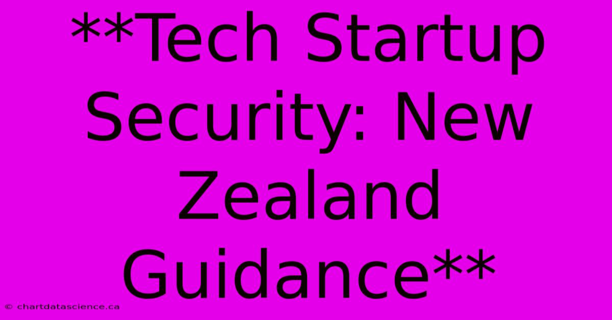 **Tech Startup Security: New Zealand Guidance**