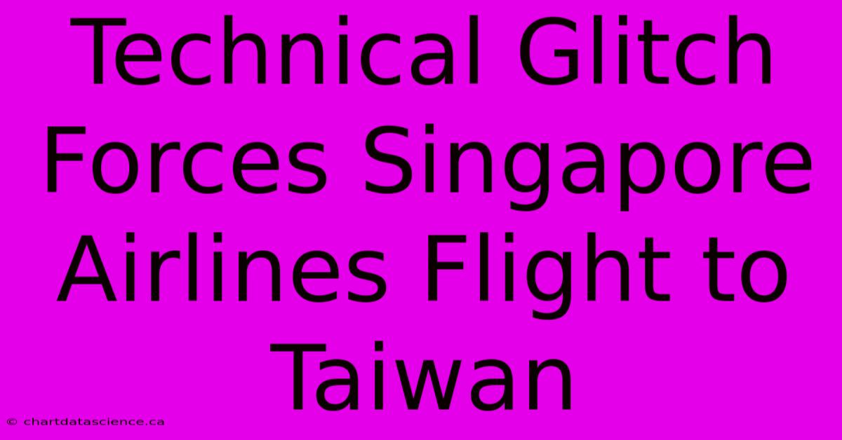 Technical Glitch Forces Singapore Airlines Flight To Taiwan