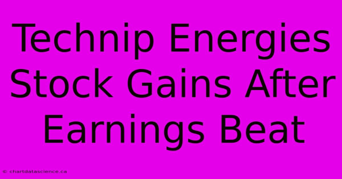 Technip Energies Stock Gains After Earnings Beat 