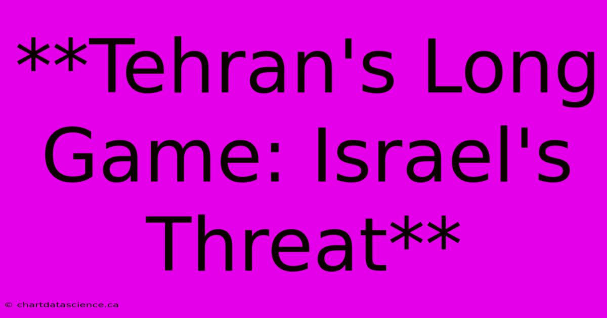 **Tehran's Long Game: Israel's Threat**