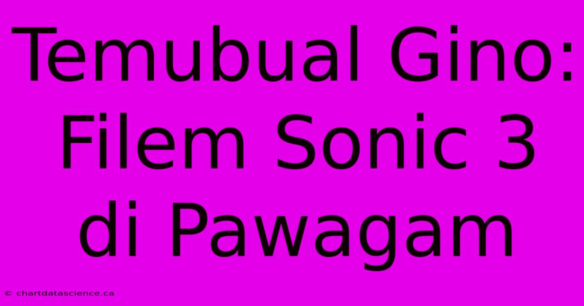 Temubual Gino: Filem Sonic 3 Di Pawagam