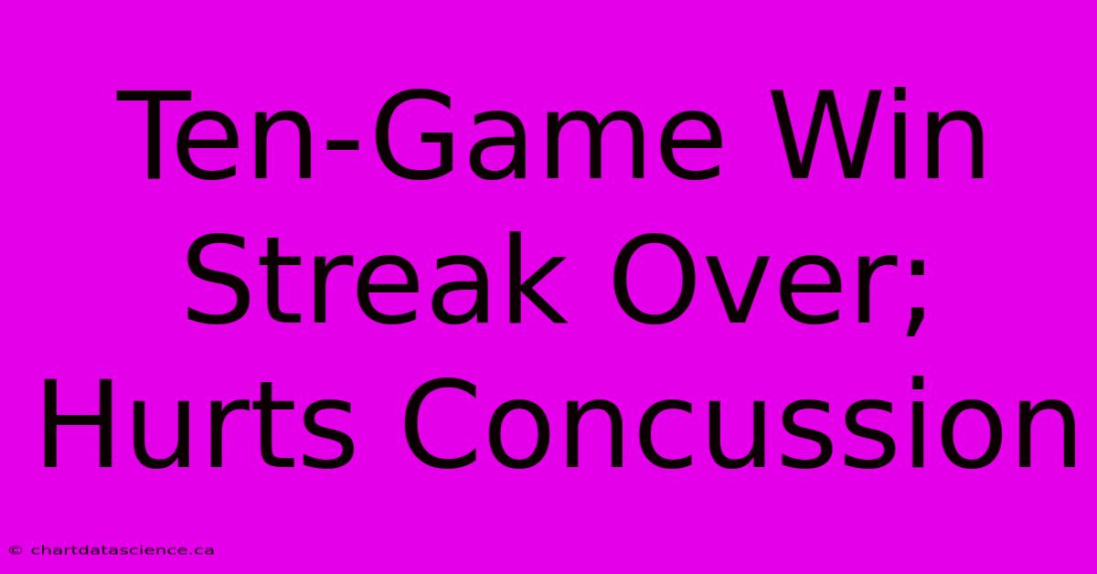 Ten-Game Win Streak Over; Hurts Concussion