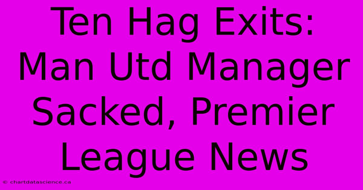 Ten Hag Exits: Man Utd Manager Sacked, Premier League News 