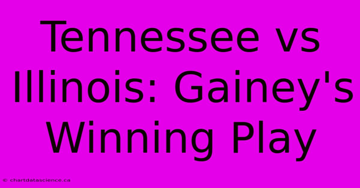 Tennessee Vs Illinois: Gainey's Winning Play