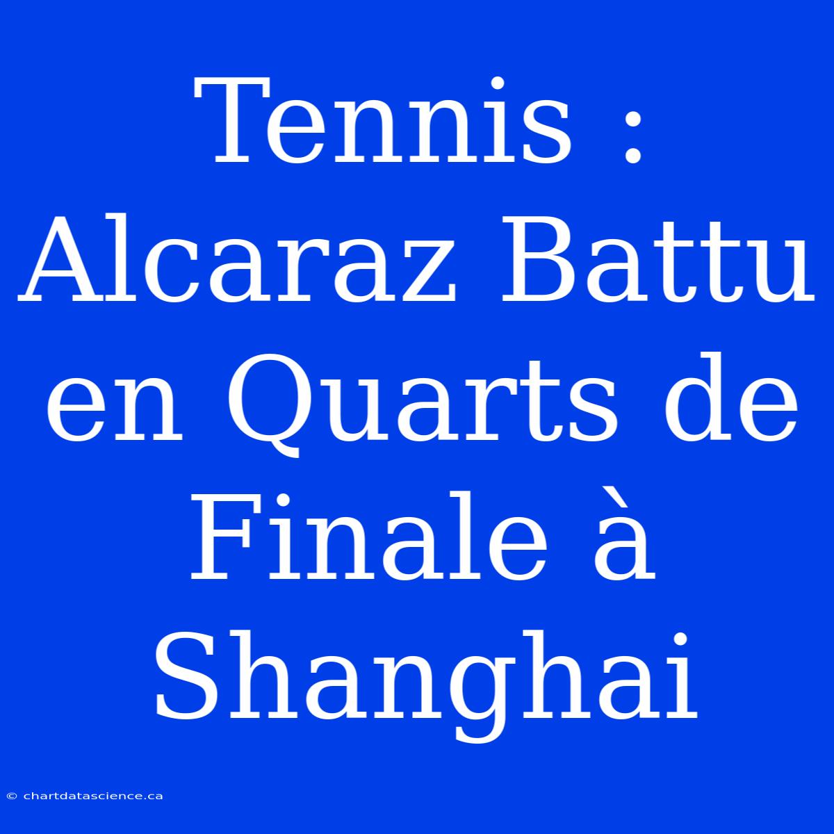 Tennis : Alcaraz Battu En Quarts De Finale À Shanghai