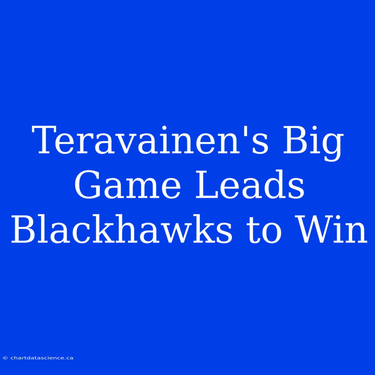 Teravainen's Big Game Leads Blackhawks To Win