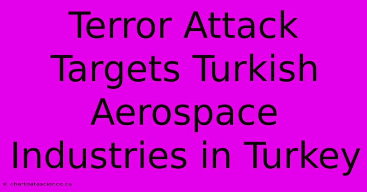 Terror Attack Targets Turkish Aerospace Industries In Turkey