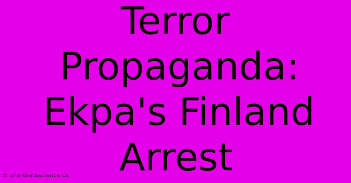 Terror Propaganda: Ekpa's Finland Arrest