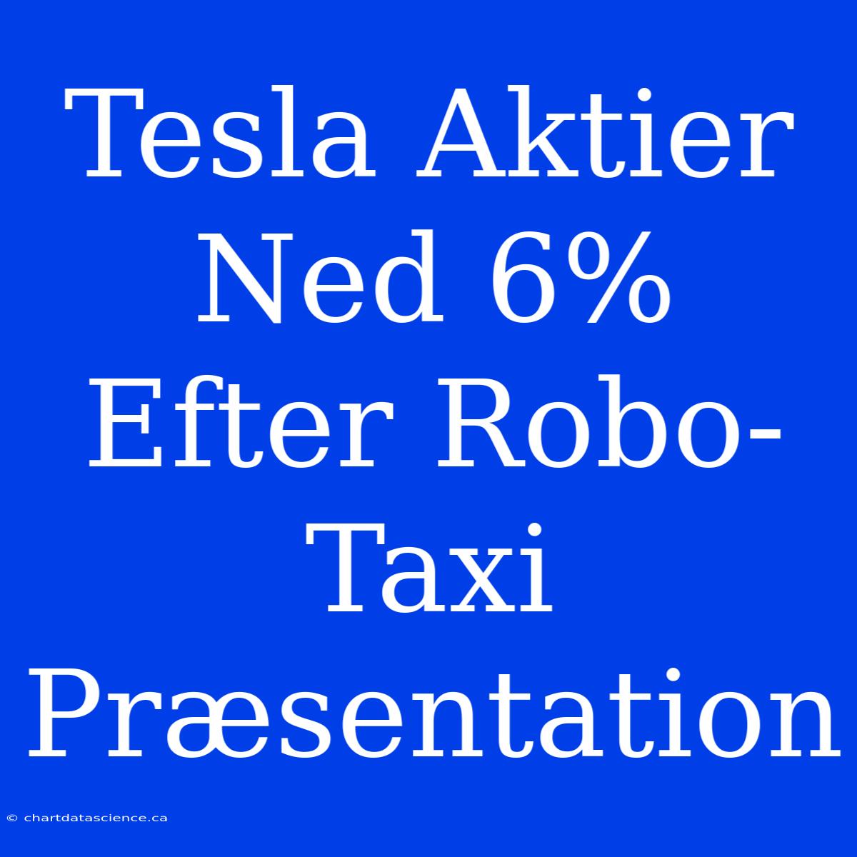 Tesla Aktier Ned 6% Efter Robo-Taxi Præsentation