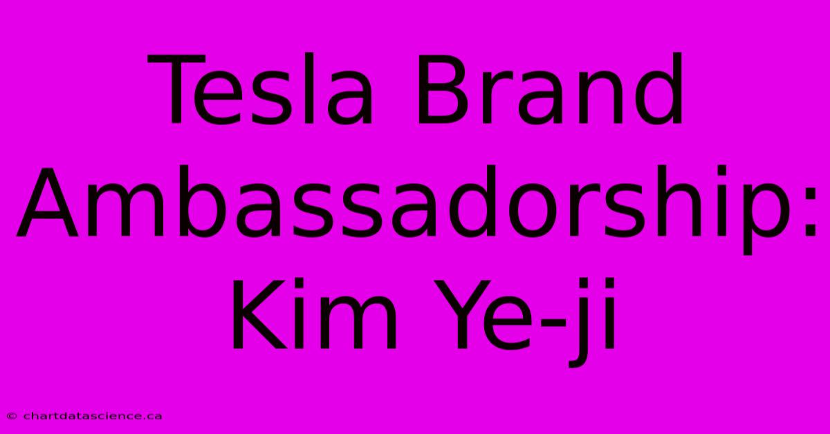 Tesla Brand Ambassadorship: Kim Ye-ji