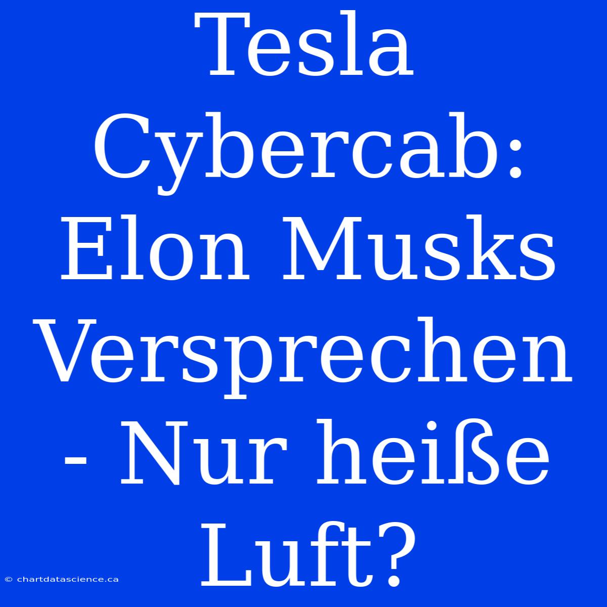 Tesla Cybercab: Elon Musks Versprechen - Nur Heiße Luft?