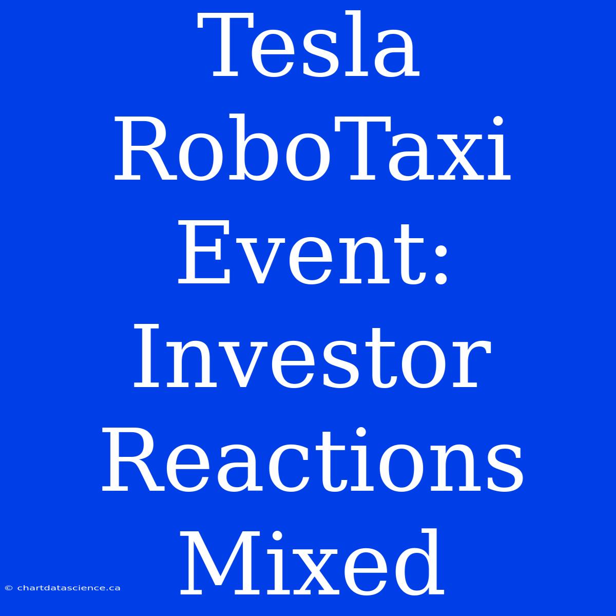 Tesla RoboTaxi Event: Investor Reactions Mixed