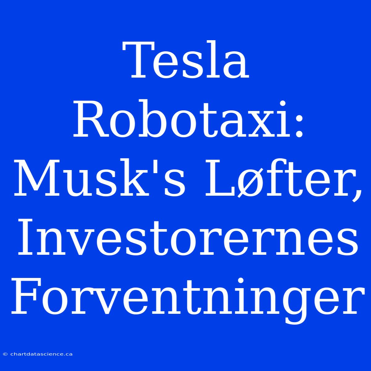 Tesla Robotaxi: Musk's Løfter, Investorernes Forventninger