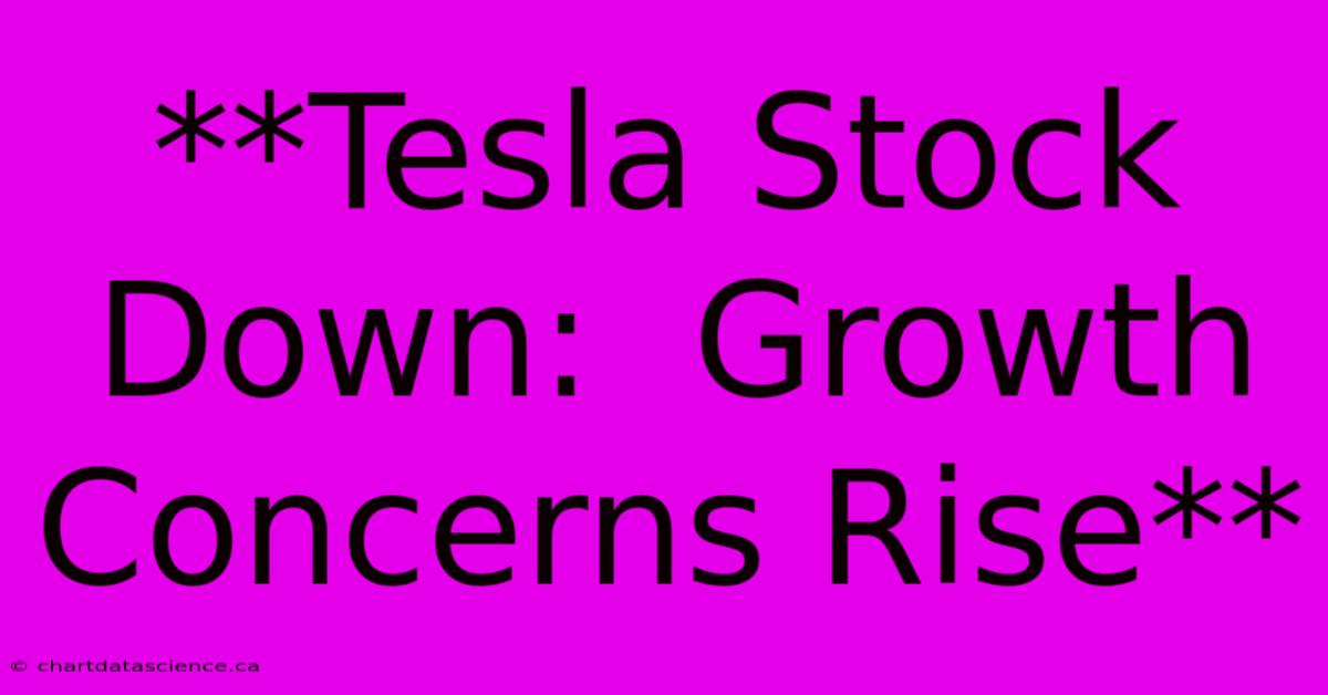 **Tesla Stock Down:  Growth Concerns Rise** 