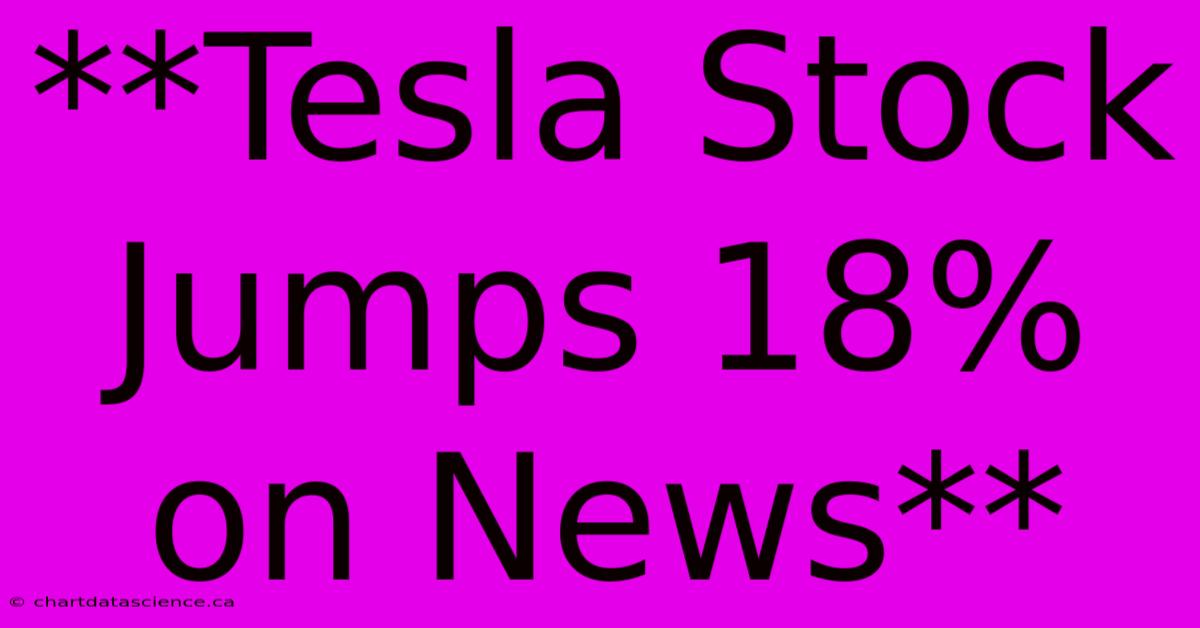 **Tesla Stock Jumps 18% On News**