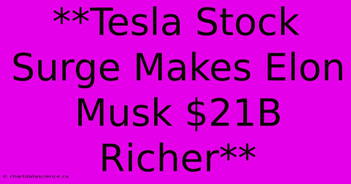 **Tesla Stock Surge Makes Elon Musk $21B Richer**