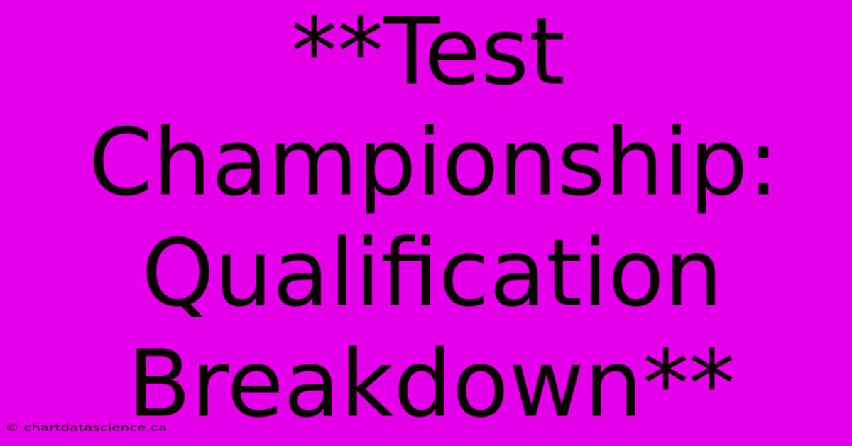 **Test Championship: Qualification Breakdown**