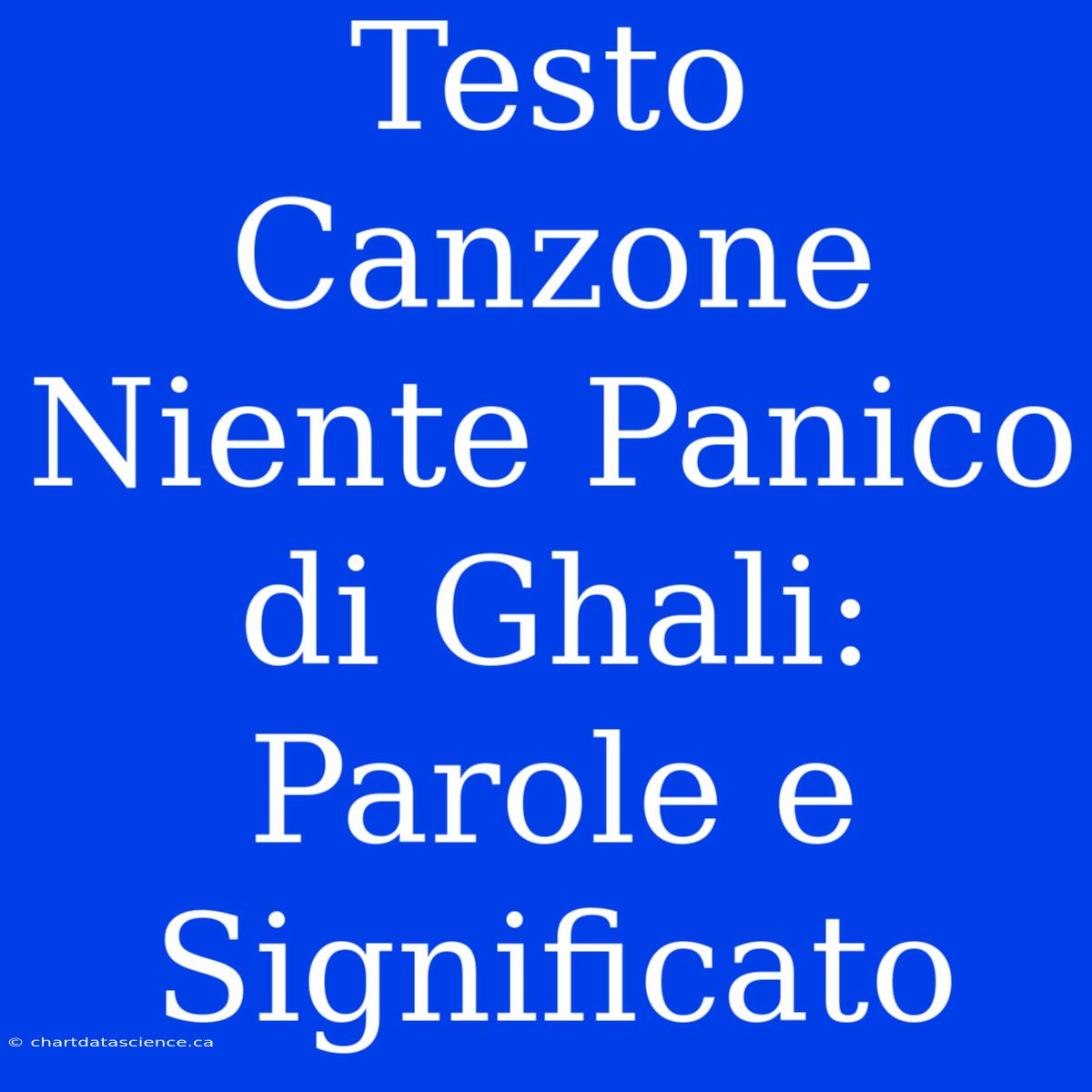 Testo Canzone Niente Panico Di Ghali: Parole E Significato