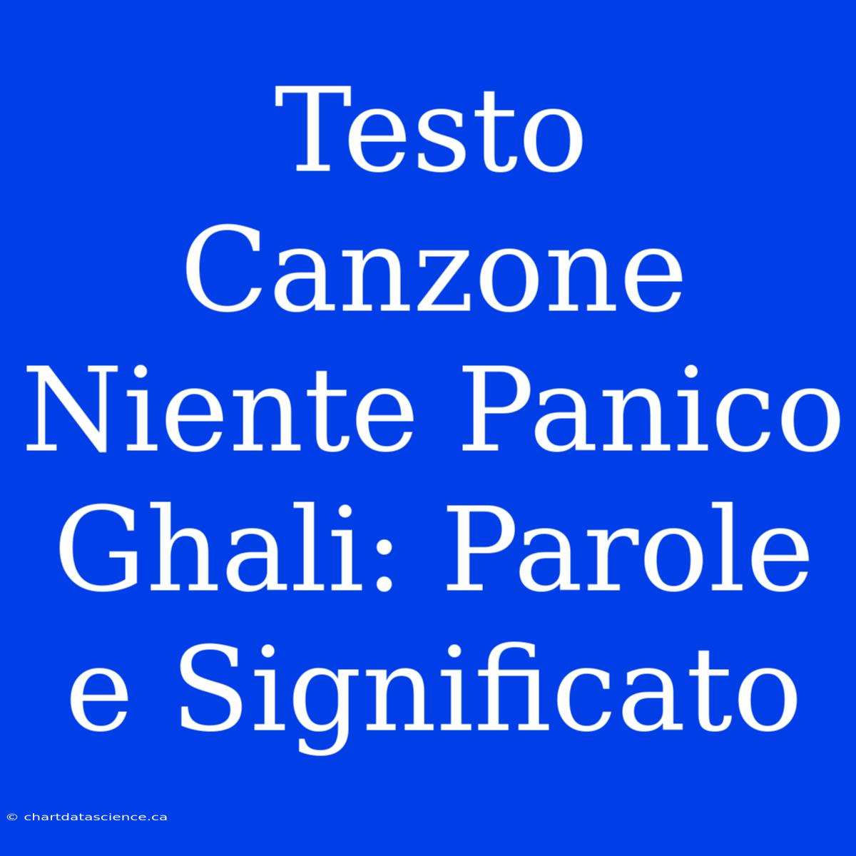 Testo Canzone Niente Panico Ghali: Parole E Significato