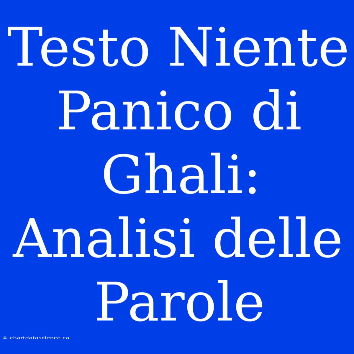 Testo Niente Panico Di Ghali: Analisi Delle Parole