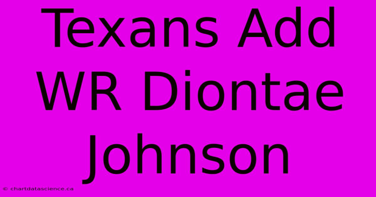 Texans Add WR Diontae Johnson