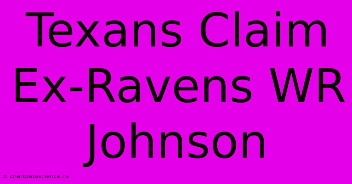 Texans Claim Ex-Ravens WR Johnson