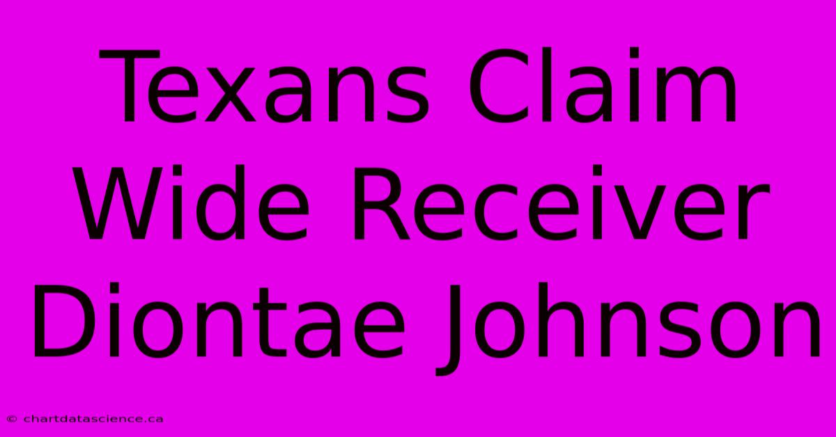 Texans Claim Wide Receiver Diontae Johnson